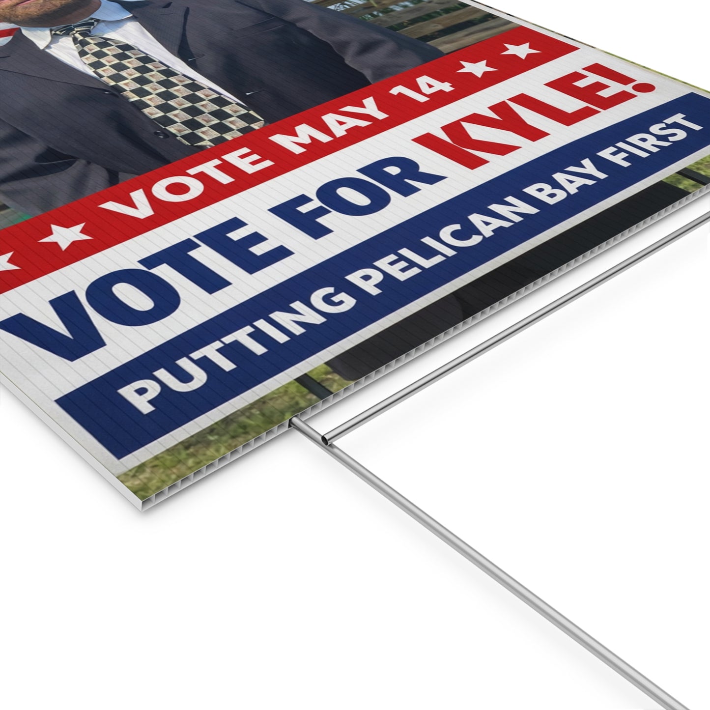 Campaign Yard Sign - "Elect Kyle Rice" Vote for Kyle! May 14 Political Lawn Sign